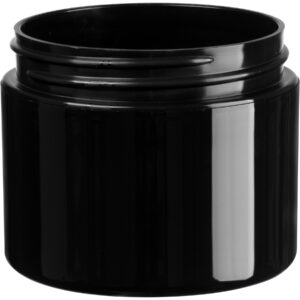 2oz. Black Wide mouth Jar Double Wall Straight Sided
