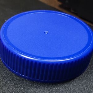 Cap 63-485 Blue Ribbed with HDPE Heat Seal